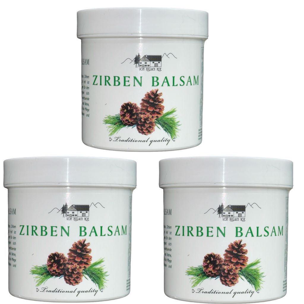 3x250 ml Zirbenbalsam Körpercreme Pullach Hof Massagebalsam