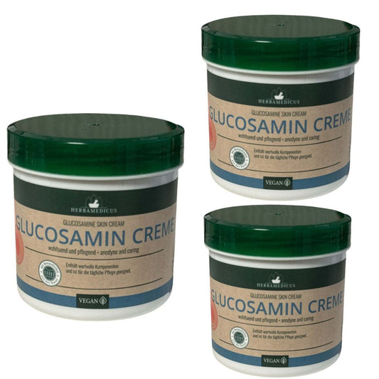 3x 250 ml Herbamedicus Glucosamin Creme  wohluend und pflegend