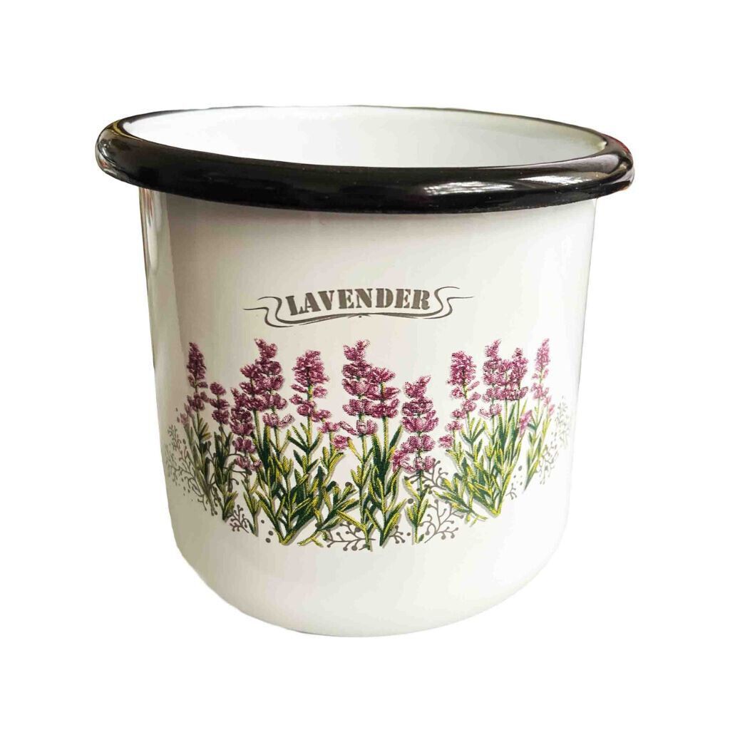 Tasse emailliert "Lavendel Blumenstrauß", 0,4 L