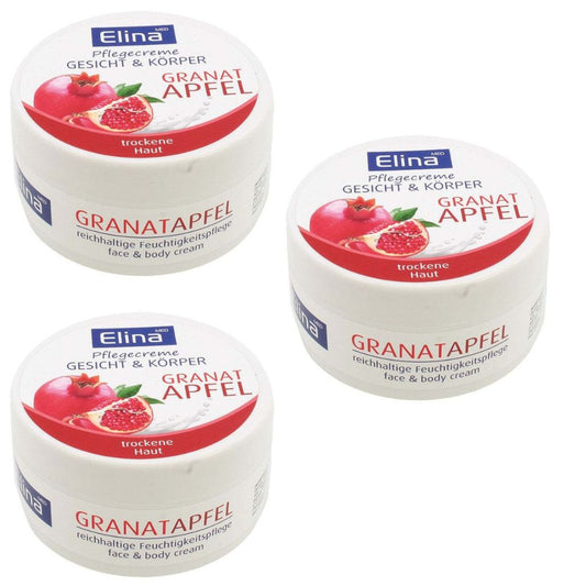 3St. x 150 ml Elina Granatapfel Hautpflegecreme