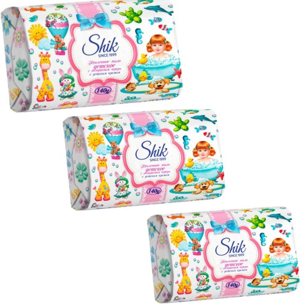 3 St.x 140 g Shik Babyseife Kinderseife Seife mit Zweizahn