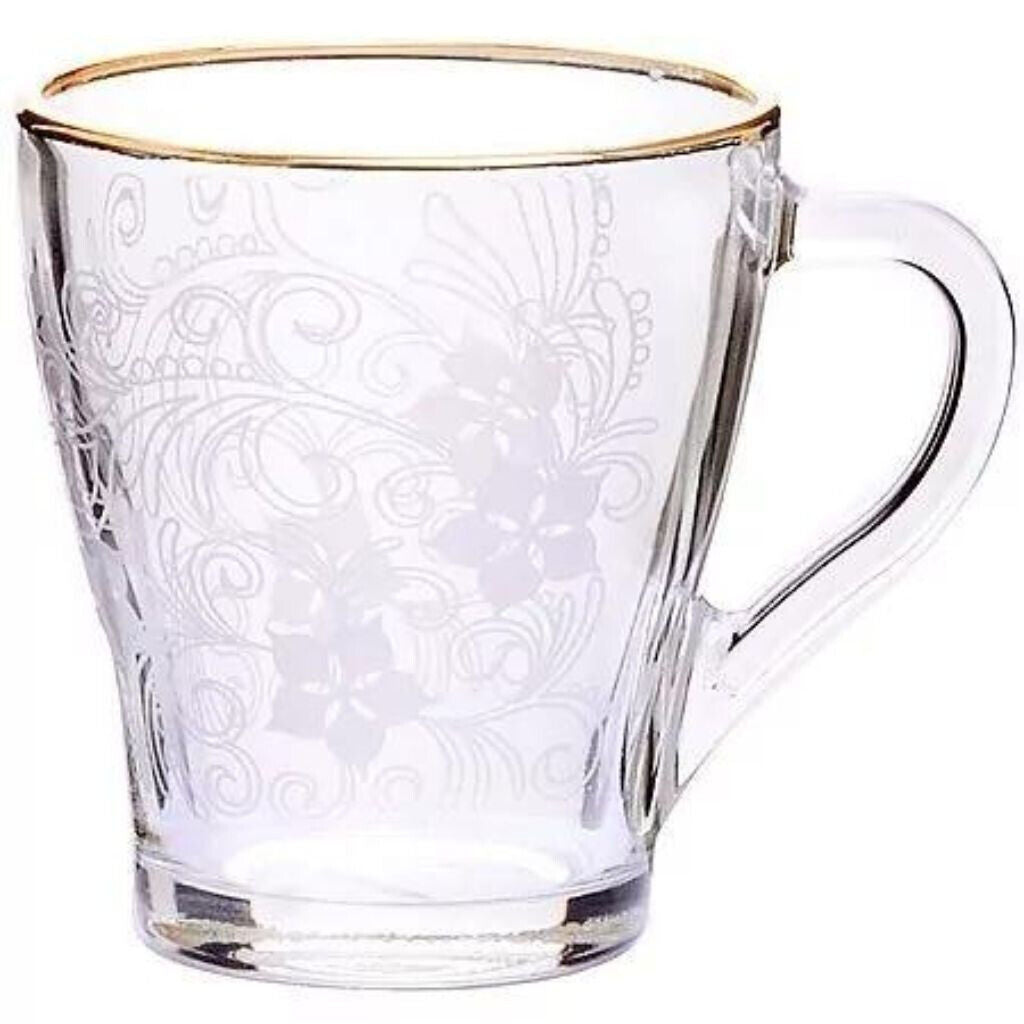 4 Stk. x 250 ml Tasse Teestube "Phlox" Glastasse Becher