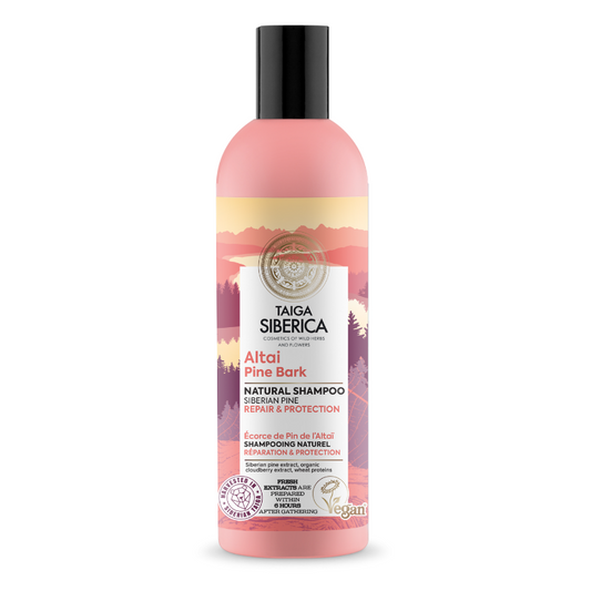 Taiga Siberica Shampoo für geschädigtes Haar, Wiederherstellung +Schutz, 270 ml